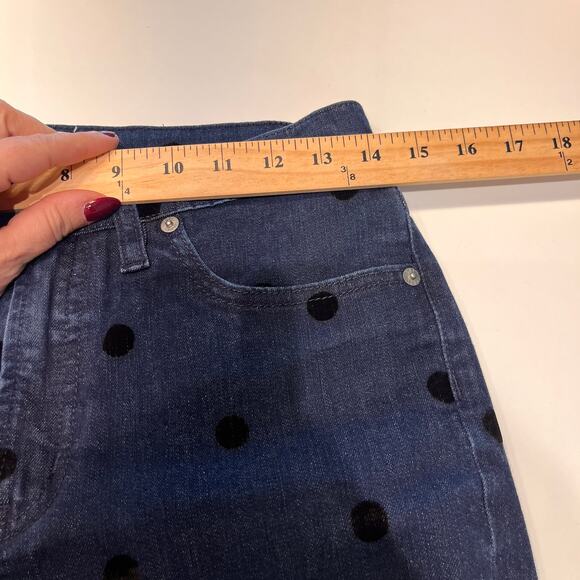 J. Crew Polka Dot 9" High-Rise Toothpick Straight Leg Jeans Size 28 - Picture 8 of 11